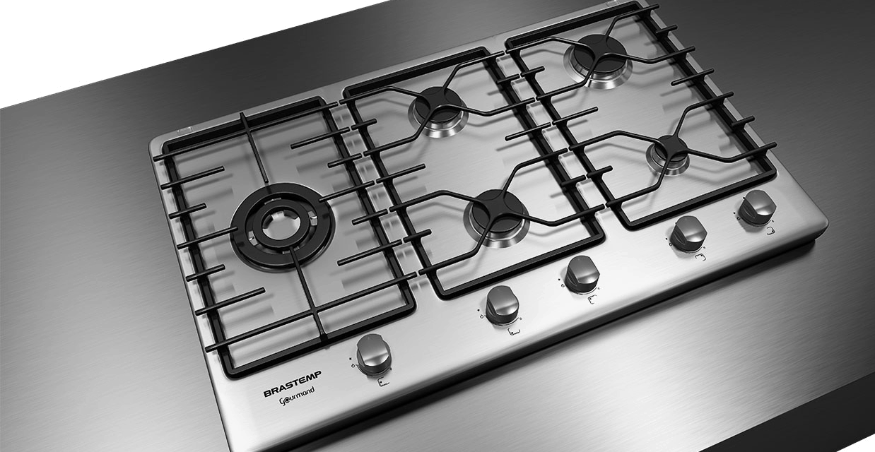 Cooktop Brastemp Gourmand Inox 5 Bocas Brastemp