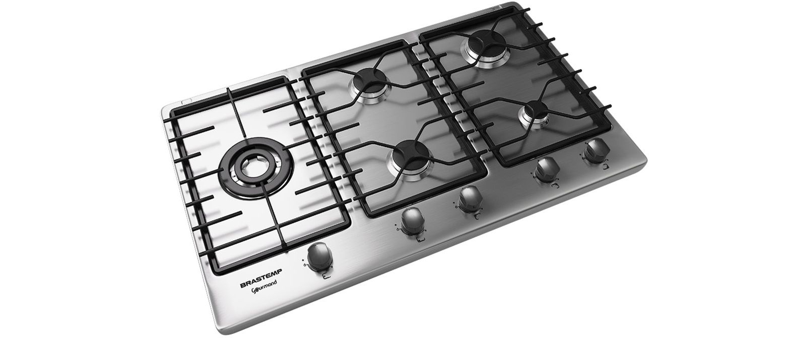 Cooktop Brastemp Gourmand Inox 5 Bocas Brastemp